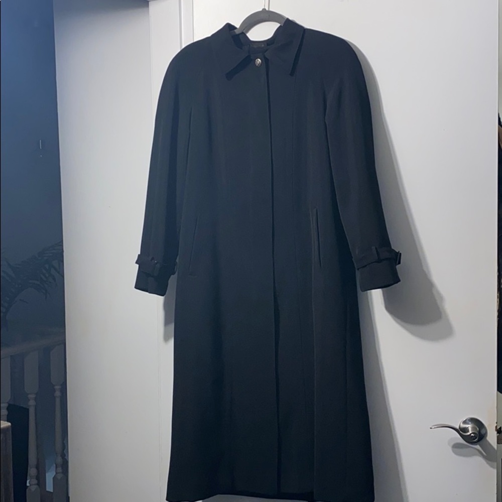 Classically Styled, Black Rain Full Length  Coat.Ladies size 6